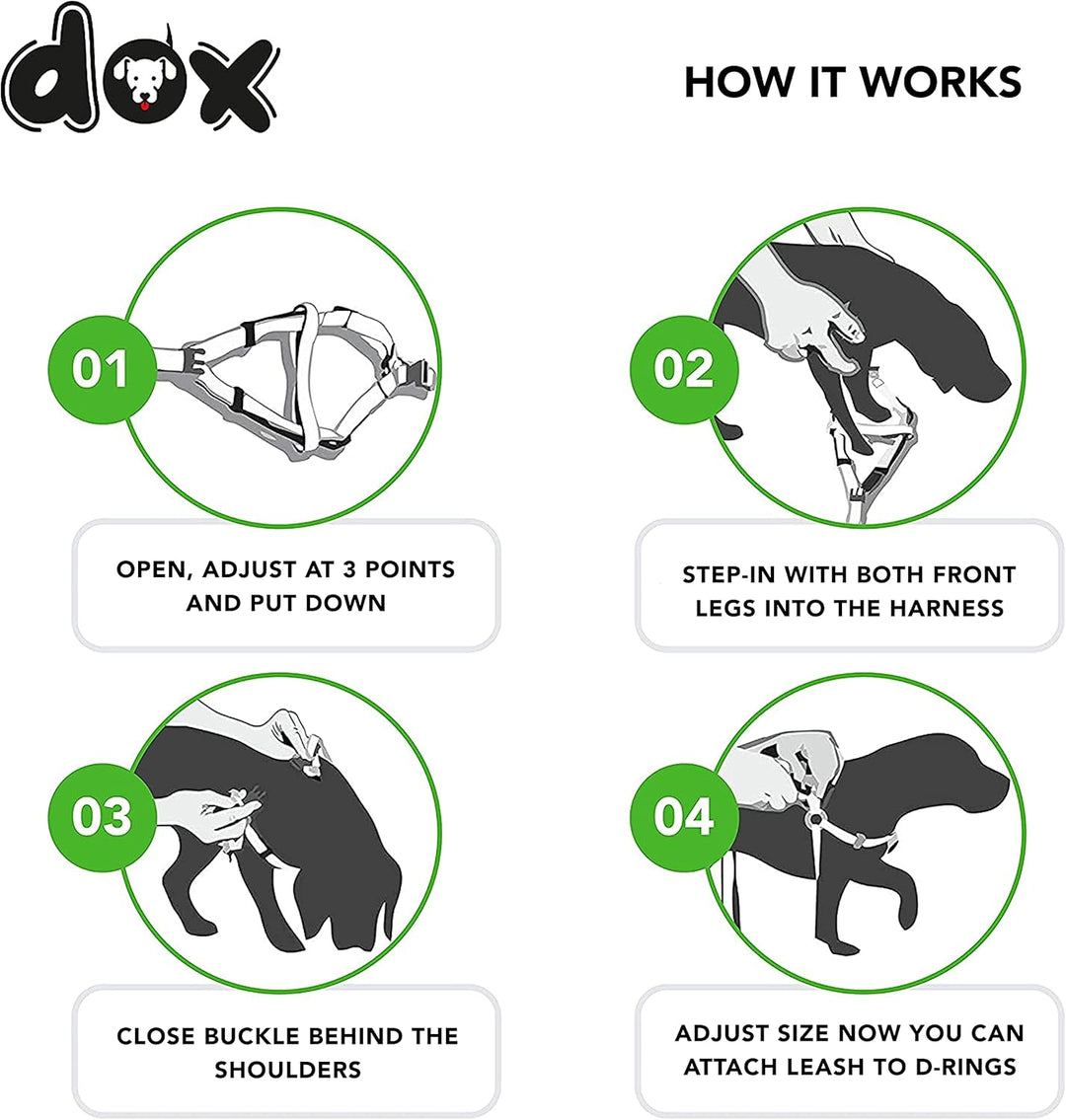 DDOXX Air Mesh Step-In Hundegeschirr - Verstellbare Brust Welpengeschirr für alle Grössen - M (Grün)