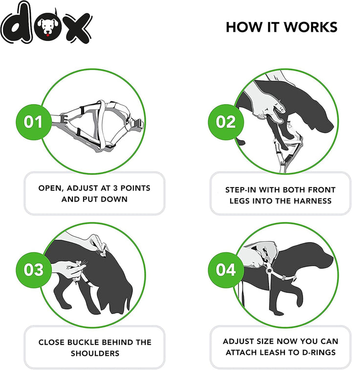 DDOXX Air Mesh Step-In Hundegeschirr - Verstellbare Brust Welpengeschirr für alle Grössen - M (Grün)
