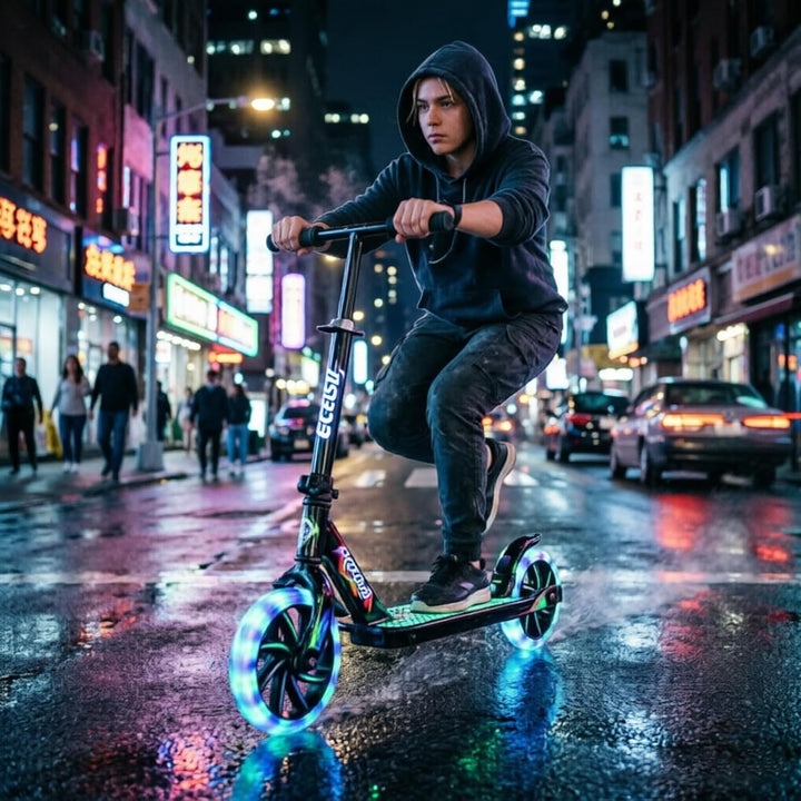 200mm Leuchtende Scooter Rollen 2 Stück - Blinkende Stunt Scooter Reifen PU - Leise & Verschleissfes
