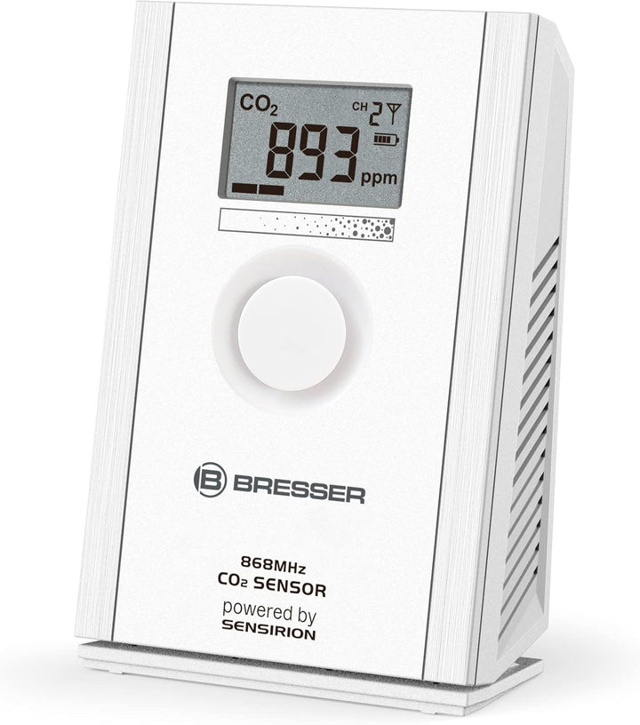 BRESSER CO2-Sensor Luftqualitätssensor zur Raumluftüberwachung, Wetterstation Erweiterung, Kohlendio
