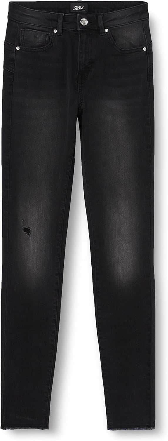 PIECES Damen Onlwauw Mid Power Sk Push Up Gua Ext XS / 30L Black Denim, XS / 30L Black Denim