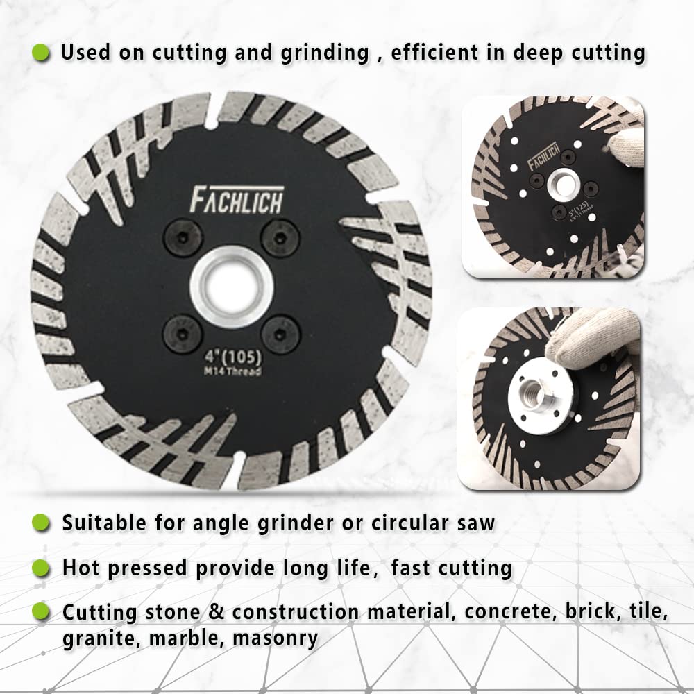 FACHLICH Diamant-Trennscheibe 230mm mit Turbo Schrägen Schutzzähnen für Beton Backstein Fliese Grani