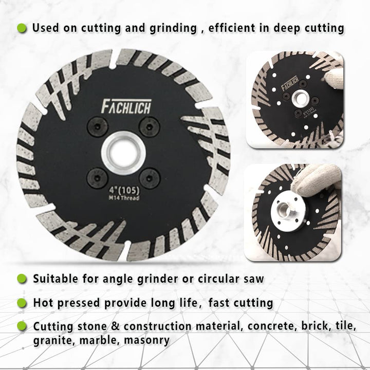 FACHLICH Diamant-Trennscheibe 230mm mit Turbo Schrägen Schutzzähnen für Beton Backstein Fliese Grani