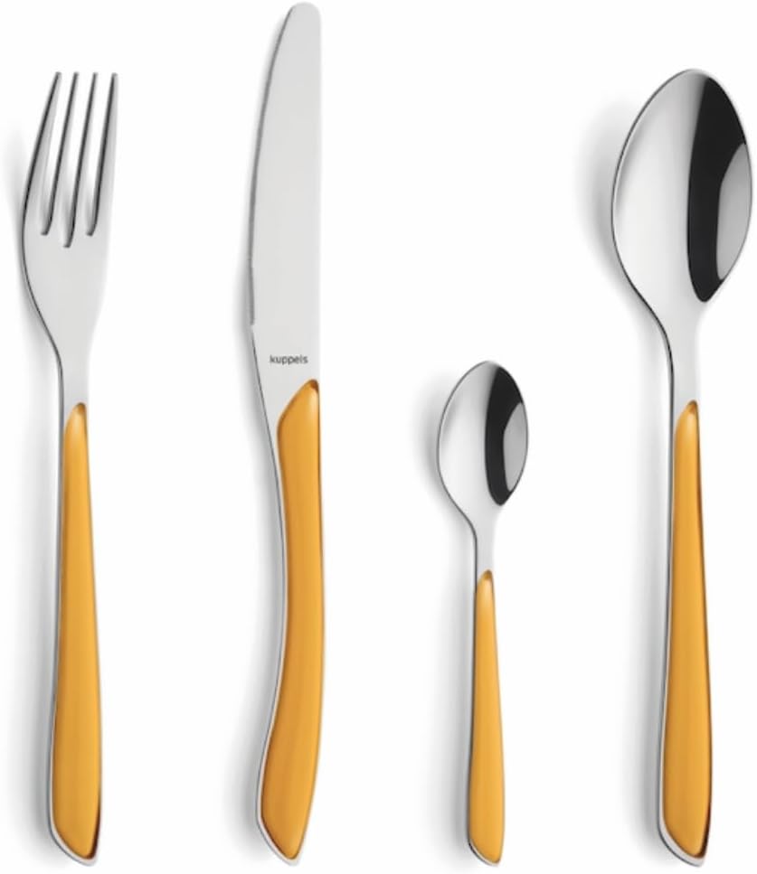 Kuppels Prisma Besteck Set für 6 Personen aus Edelstahl poliert | Besteckset 24-teilig | Hochwertige