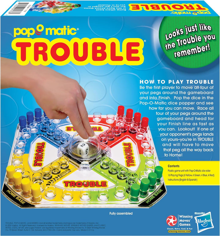 Winning Moves Games 1176 WIN1176 Classic Trouble Brettspiel, Mehrfarbig, Extra Wide