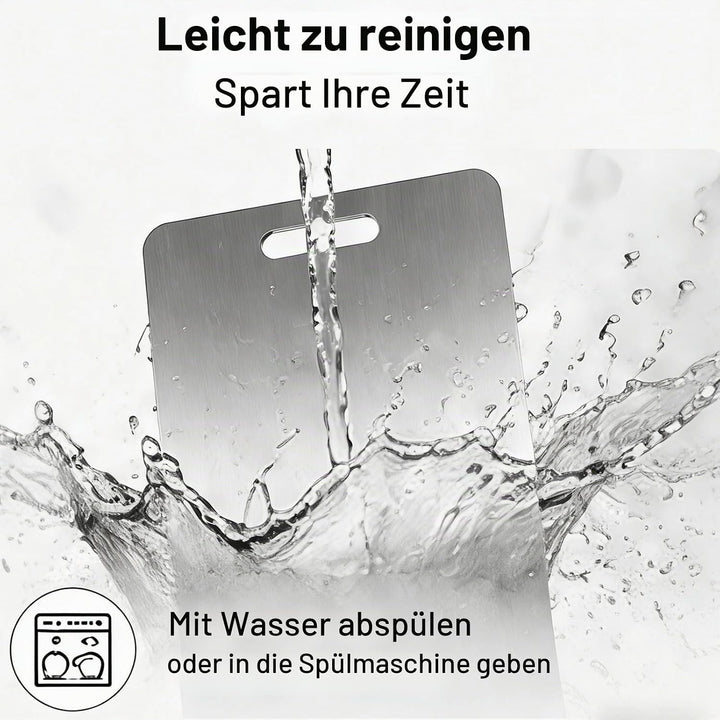Edelstahl Schneidebrett Set 3-teilig, 1mm Ultra-Dünn &amp; Flexibel, Spülmaschinenfest &amp; Rostfrei, Doppe
