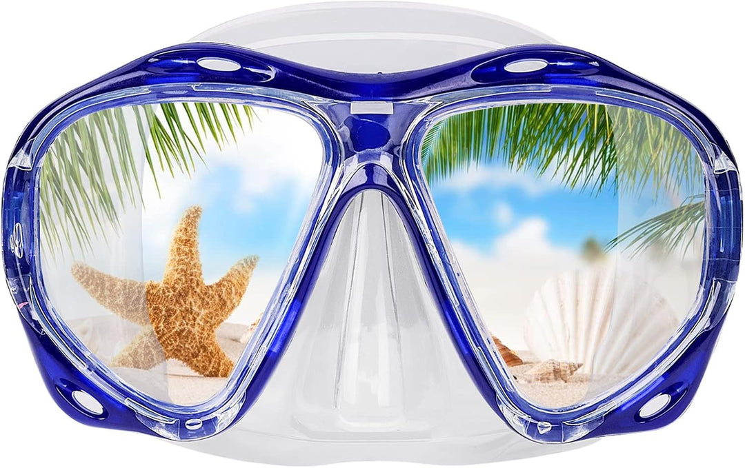 Taucherbrille für Erwachsene mit Anti-Nebel Schnorchelmaske, Schwimmmaske gehärtetem Glas und Nasena