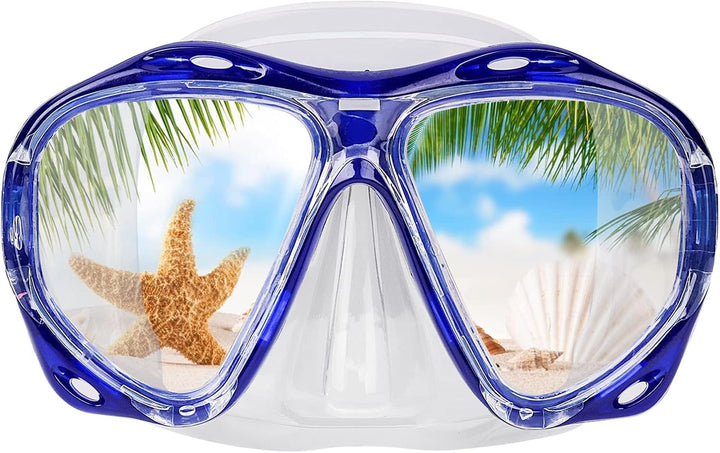 Taucherbrille für Erwachsene mit Anti-Nebel Schnorchelmaske, Schwimmmaske gehärtetem Glas und Nasena