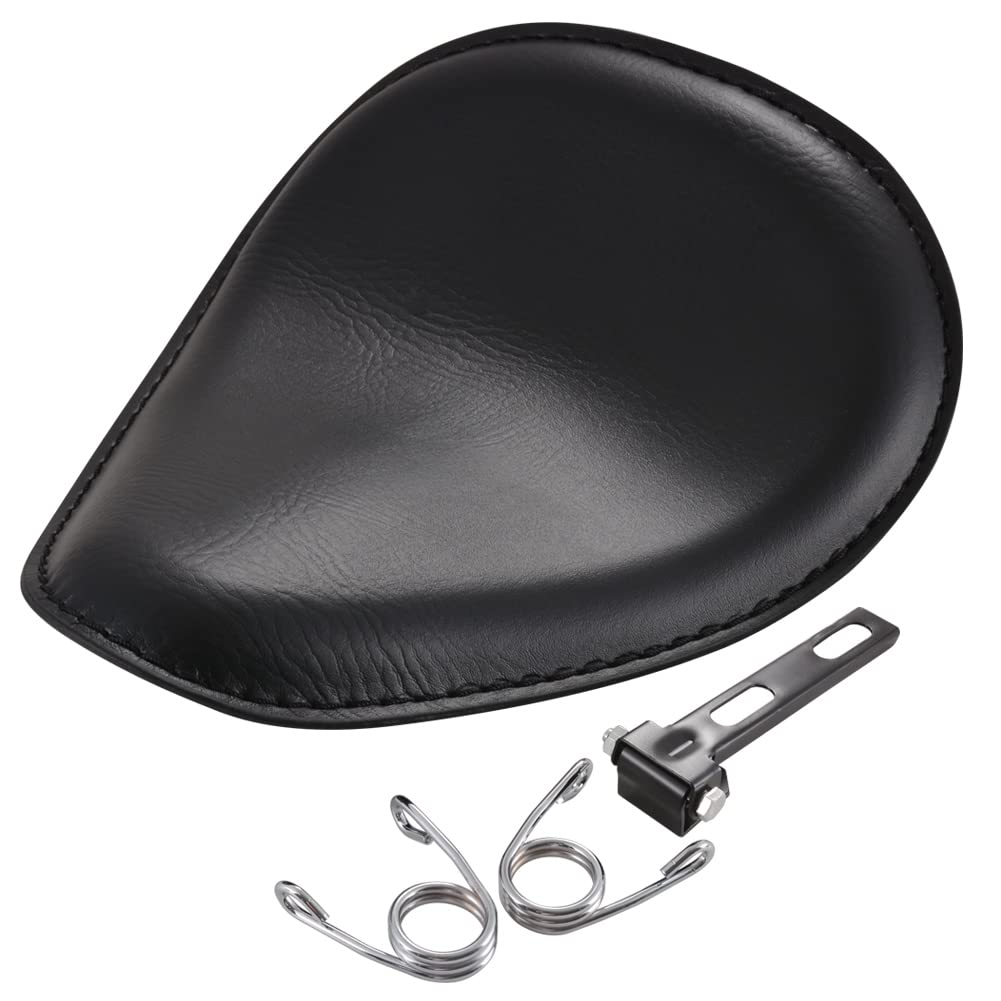 KaTur Chrom Leder Solo Seat 3 "Federbock Kit Für Harley Harley Honda Kawasaki Suzuki Sportster Bobbe