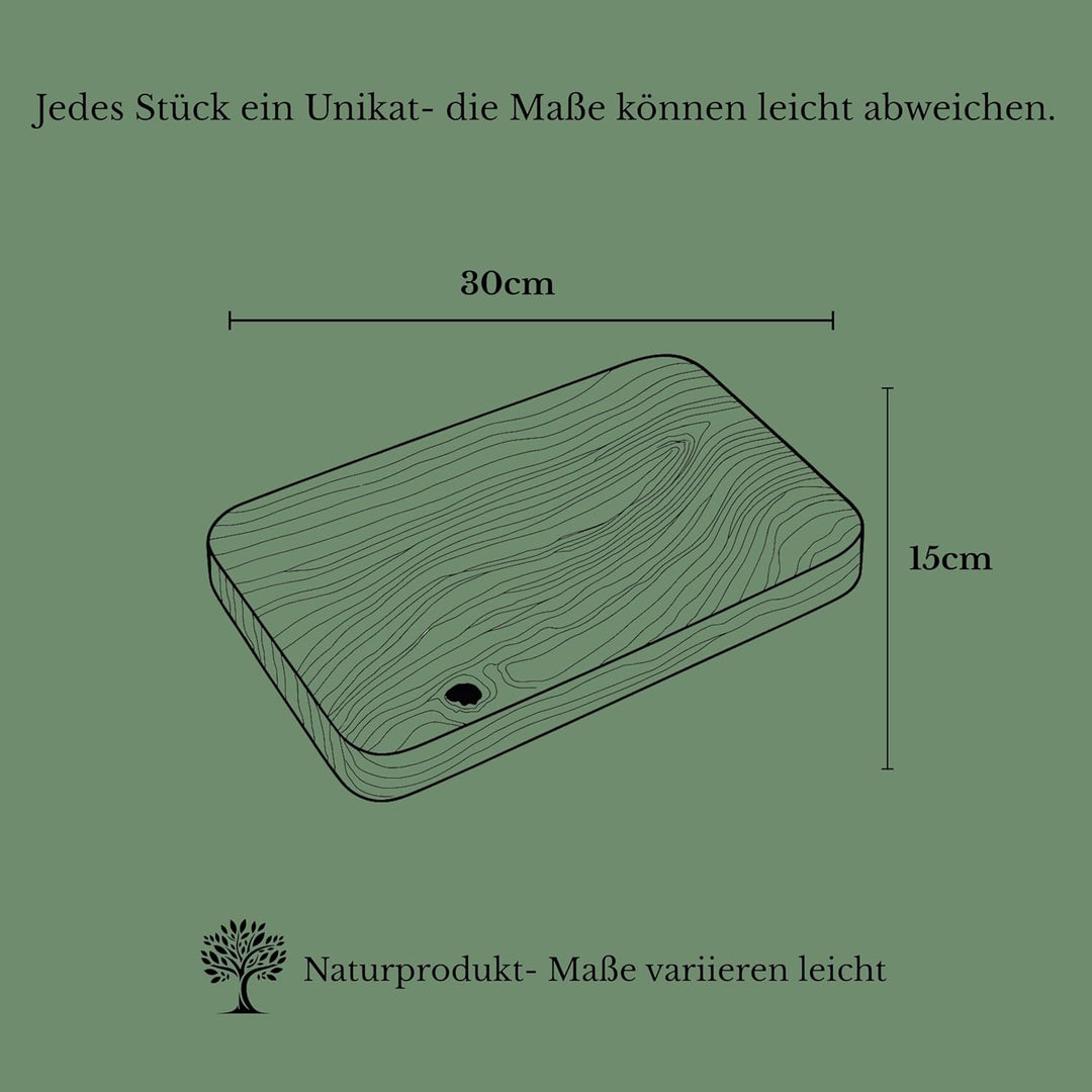 Frühstücksbrett aus Olivenholz – Handgefertigtes Schneidebrett, rustikales Holzbrett für Brot, Käse
