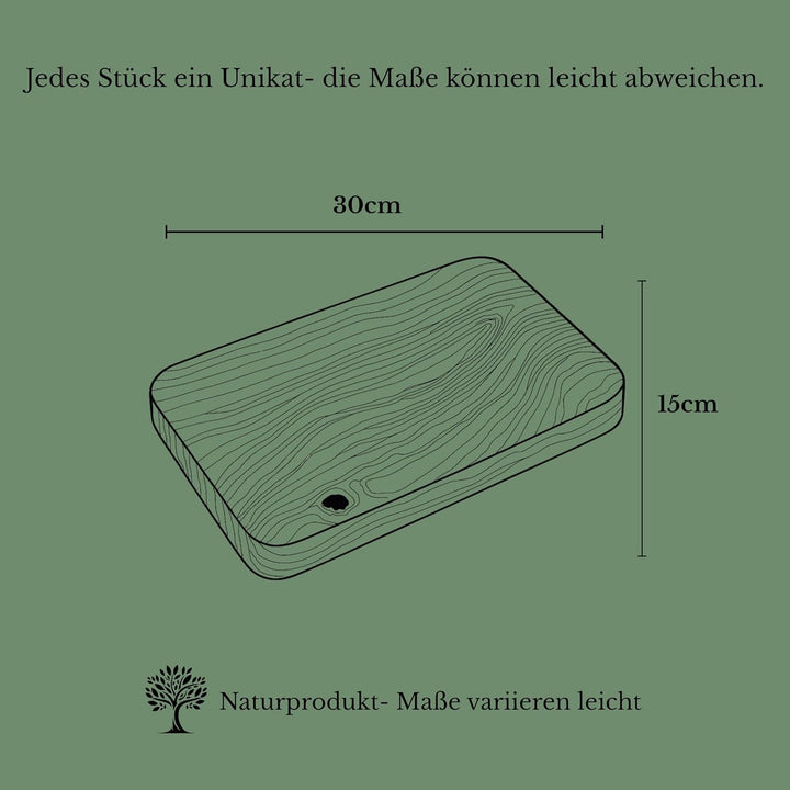 Frühstücksbrett aus Olivenholz – Handgefertigtes Schneidebrett, rustikales Holzbrett für Brot, Käse