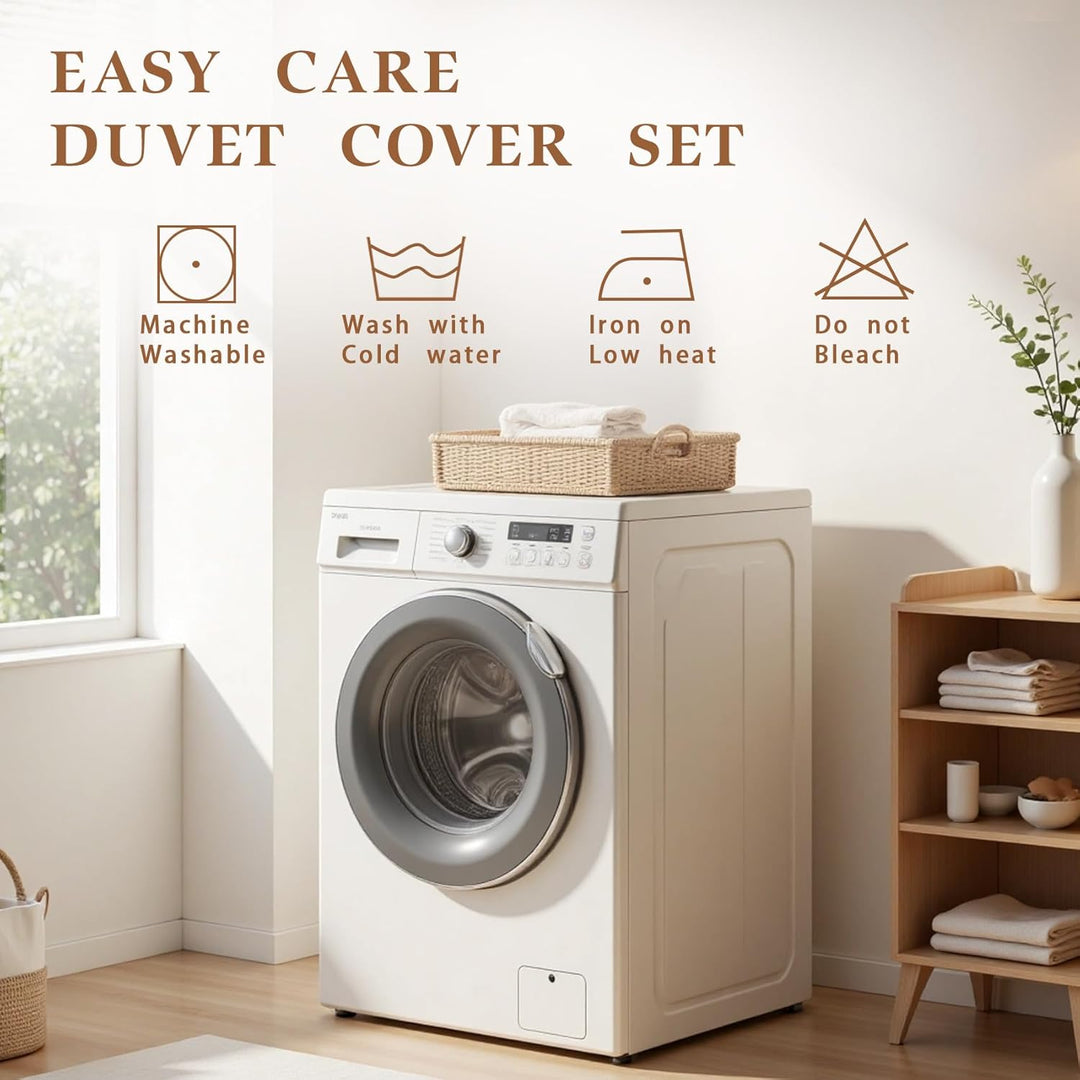 GEDAEUBA Sommer Bettwäsche 140x200 Hirsch - Waldtiere Bettbezug 140x200 2er Set, Wendebettwäsche und