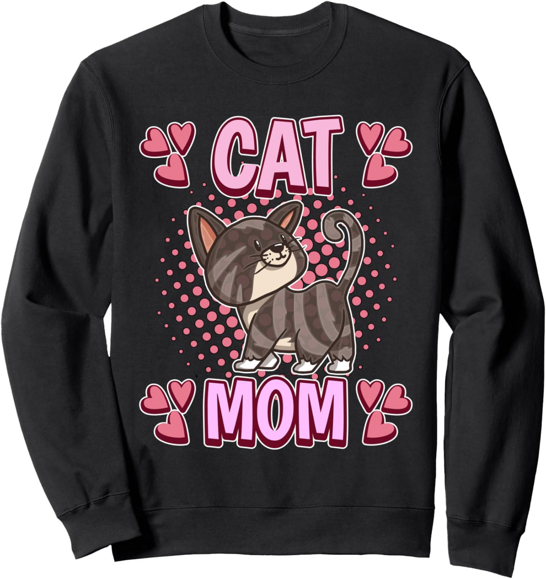 Damen Cat Mom Mama Muttertag Katze Sweatshirt