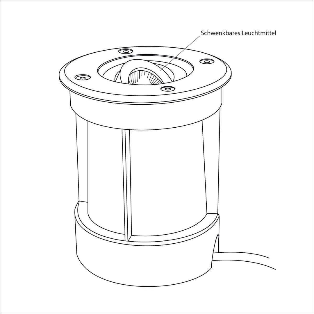 VBLED LED Bodeneinbaustrahler 12V AC mit 5W LED Leuchtmittel Warmweiss