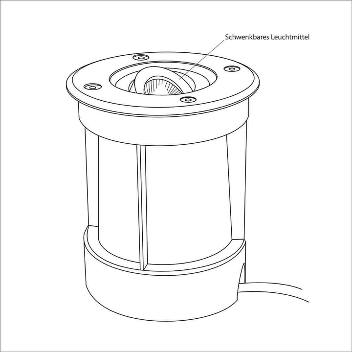 VBLED LED Bodeneinbaustrahler 12V AC mit 5W LED Leuchtmittel Warmweiss