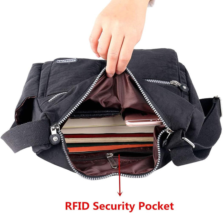 MHCNLL Crossbody-Tasche mit Anti-Diebstahl-RFID-Tasche – Damen-Geldbörse, leichte, wasserabweisende