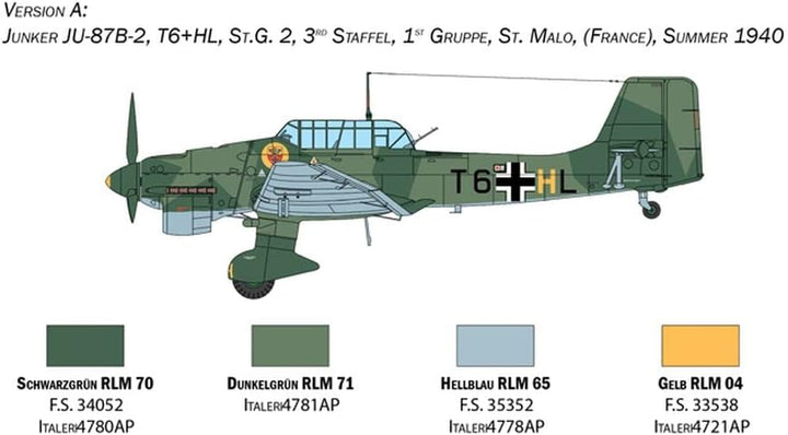 Italeri 2807S 1:48 Junkers JU-87B Stuka Bat.o.Brit, Modellbau, Bausatz, Standmodellbau, Basteln, Hob