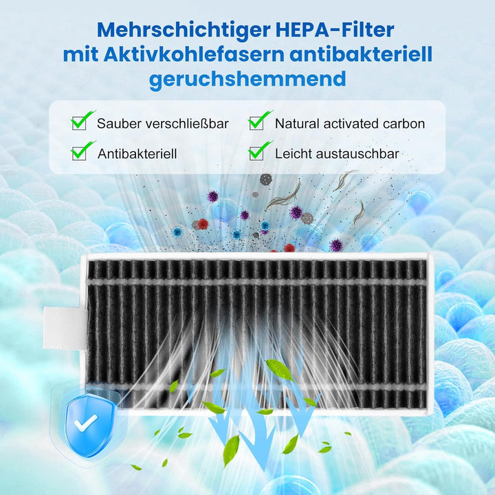 17 Stück Zubehör für Ecovacs Deebot X11 OmniCyclone, X11 Omni Saugroboter, 1 Hauptbürste, 2 Wischwal