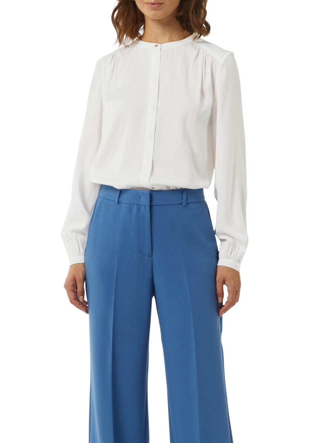 Comma Satinbluse mit Kappärmeln 34 Weiss, 34 Weiss