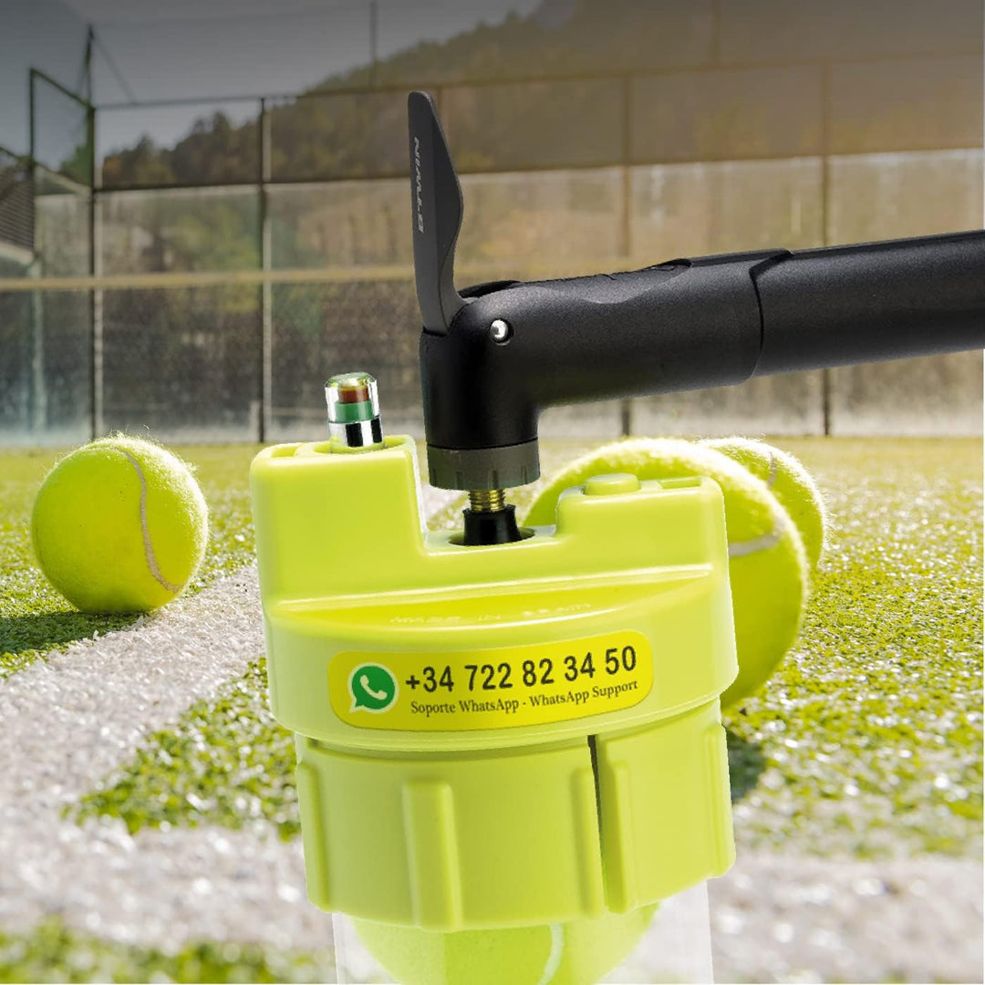 BALL RESCUER - Verwandelt Padel oder Tennisballbehälter in einen 30 psi Druckluftbehaelter - Geeigne