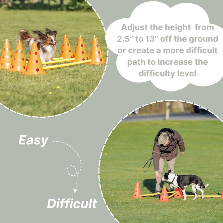 Trixie 32091 Dog Activity Hindernisse, 3 St., ø 23 × 30 cm/78 cm, orange/gelb, 3 St., ø 23 × 30 cm/7