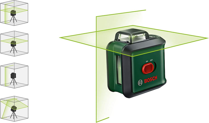 Bosch Kreuzlinienlaser UniversalLevel 360 mit Universalklemme MM 3 (vertikale + horizintale Laserlin