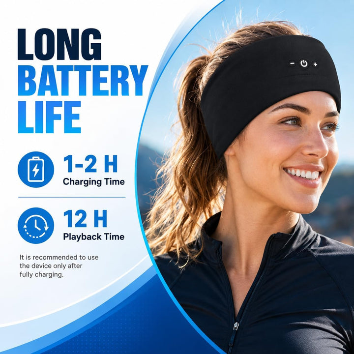 2 Stück Schlafkopfhörer Bluetooth Kopftuch Schlaf, Schwarz &amp; Grau