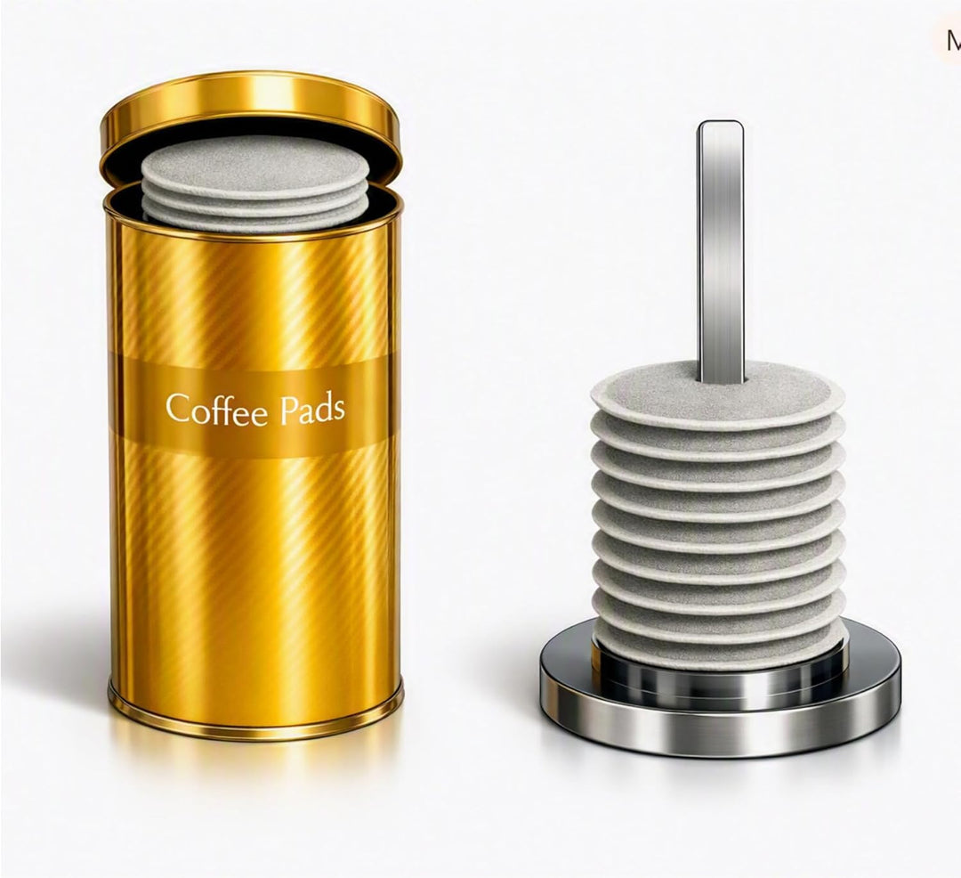 „Kaffeepad-Dose kompatibel mit Senseo – Metallbox mit Padlifter, 4er Set – geeignet für alle Standar