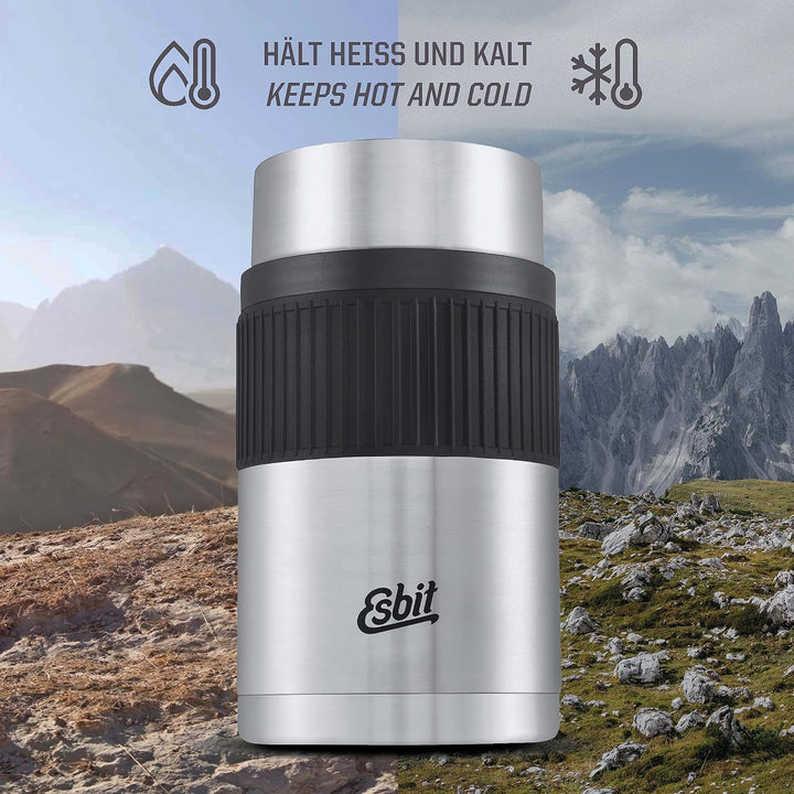 Esbit Thermobehälter Sculptor für Essen - Warmhaltebehälter 1000 ml mit Manschette in Edelstahl - au