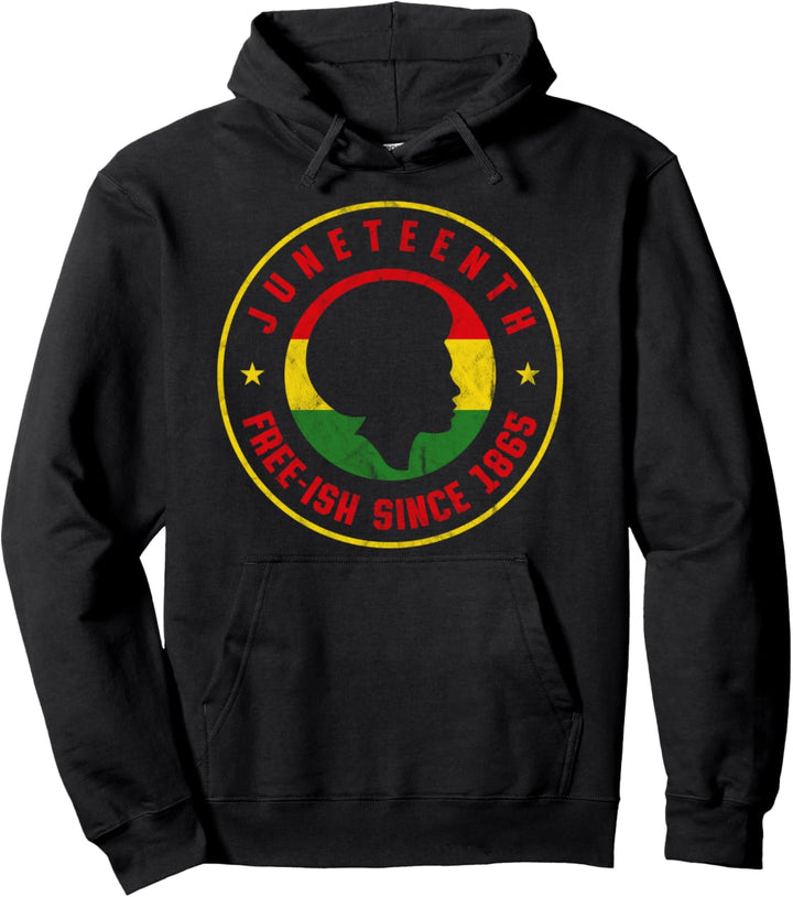 Juneteenth Free-ish 1865 Emanzipation Melanin Schwarzer Stol Pullover Hoodie