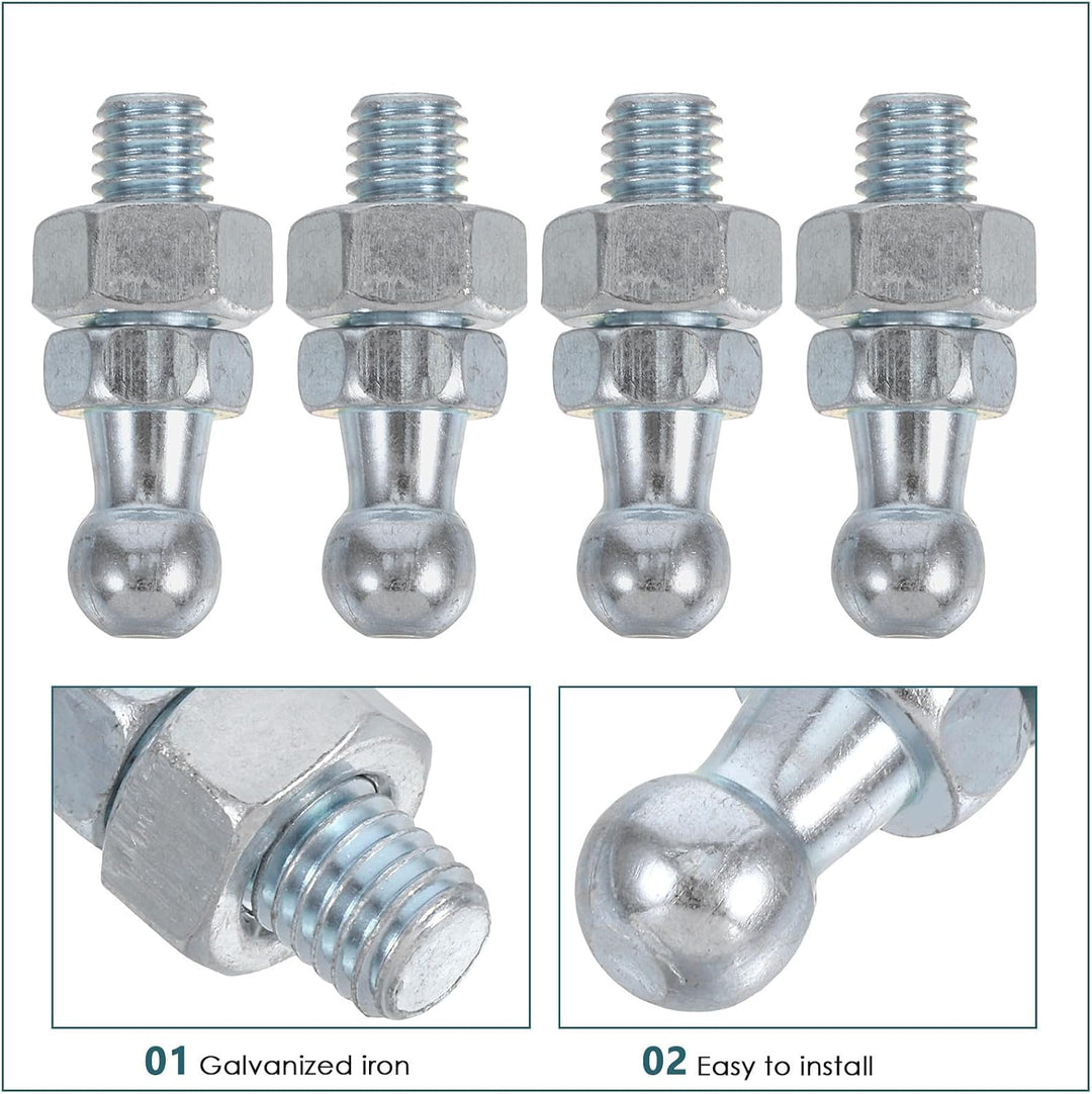Toddmomy Hydraulische Gasdruckfeder 4er Set Galvanisiertes Eisen Kugelkopf Verbindungsstücke Für Leu