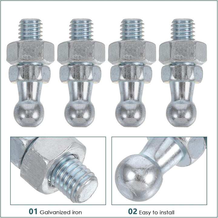 Toddmomy Hydraulische Gasdruckfeder 4er Set Galvanisiertes Eisen Kugelkopf Verbindungsstücke Für Leu