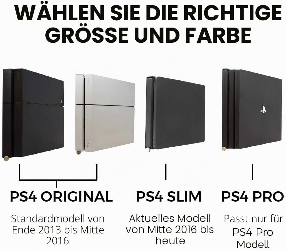 HumanCentric Wandhalterung kompatibel mit der Original PS4 Fat-Version, zur Montage an der Wand oder