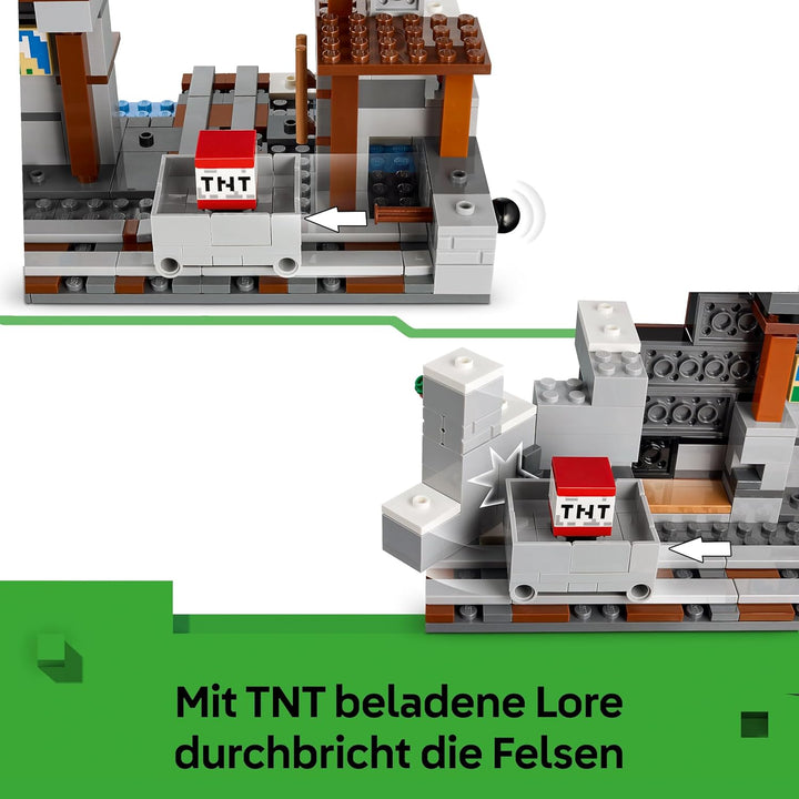 LEGO Minecraft Die Spitzhackenmine - Interaktives Spielzeug für Kinder - Alex, Minenarbeiter und Str