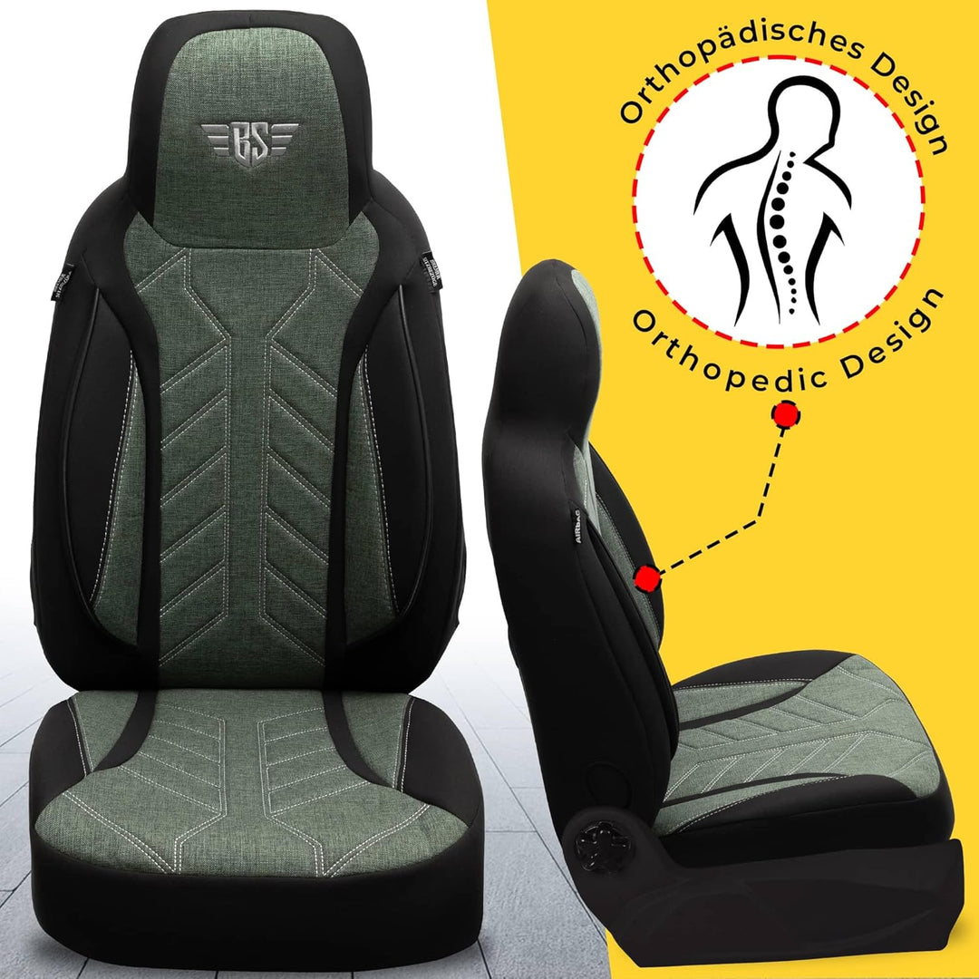 BREMER SITZBEZÜGE Mass Sitzbezüge Schonbezüge für Skoda Octavia 1 Typ 1U PLKT213 PLKT213 - Schwarz/O