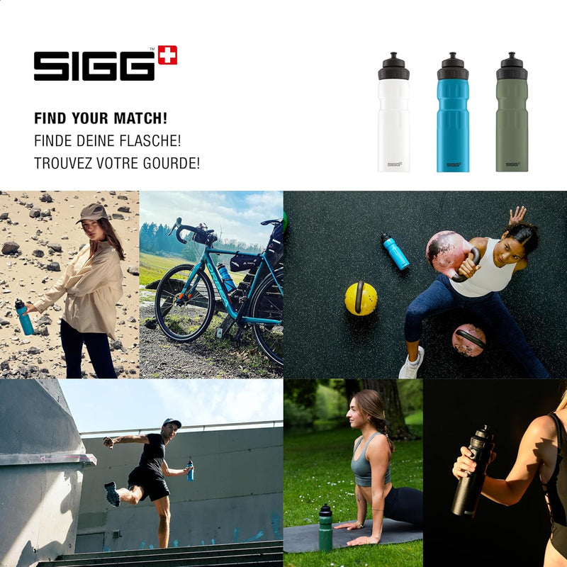 SIGG - Alu Sport Trinkflasche - WMB Sports - Mit 3-Stufen-Sportverschluss - Klimaneutral Zertifizier