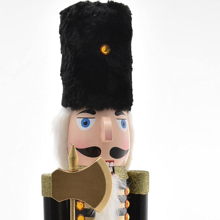 BAKAJI Riesiger hölzerner Nussknacker Soldat Weihnachtsnussknacker Höhe 106 cm Gemalte Kleider Bart