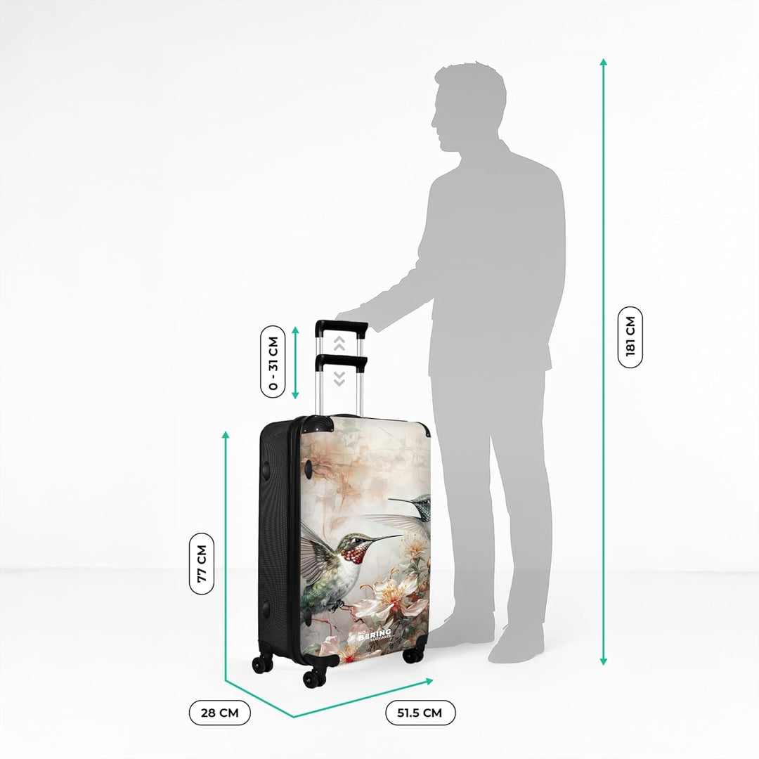 NoBoringSuitcases.com® Koffer XL Gross 77x51.5x28 cm Reisekoffer mit 4 Rollen Leicht Trolley Hartsch