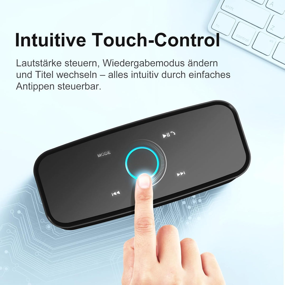 Bluetooth Lautsprecher, DOSS SoundBox Musikbox Bluetooth Box mit Dualen Bass-Treibern, 20h Akku,Touc
