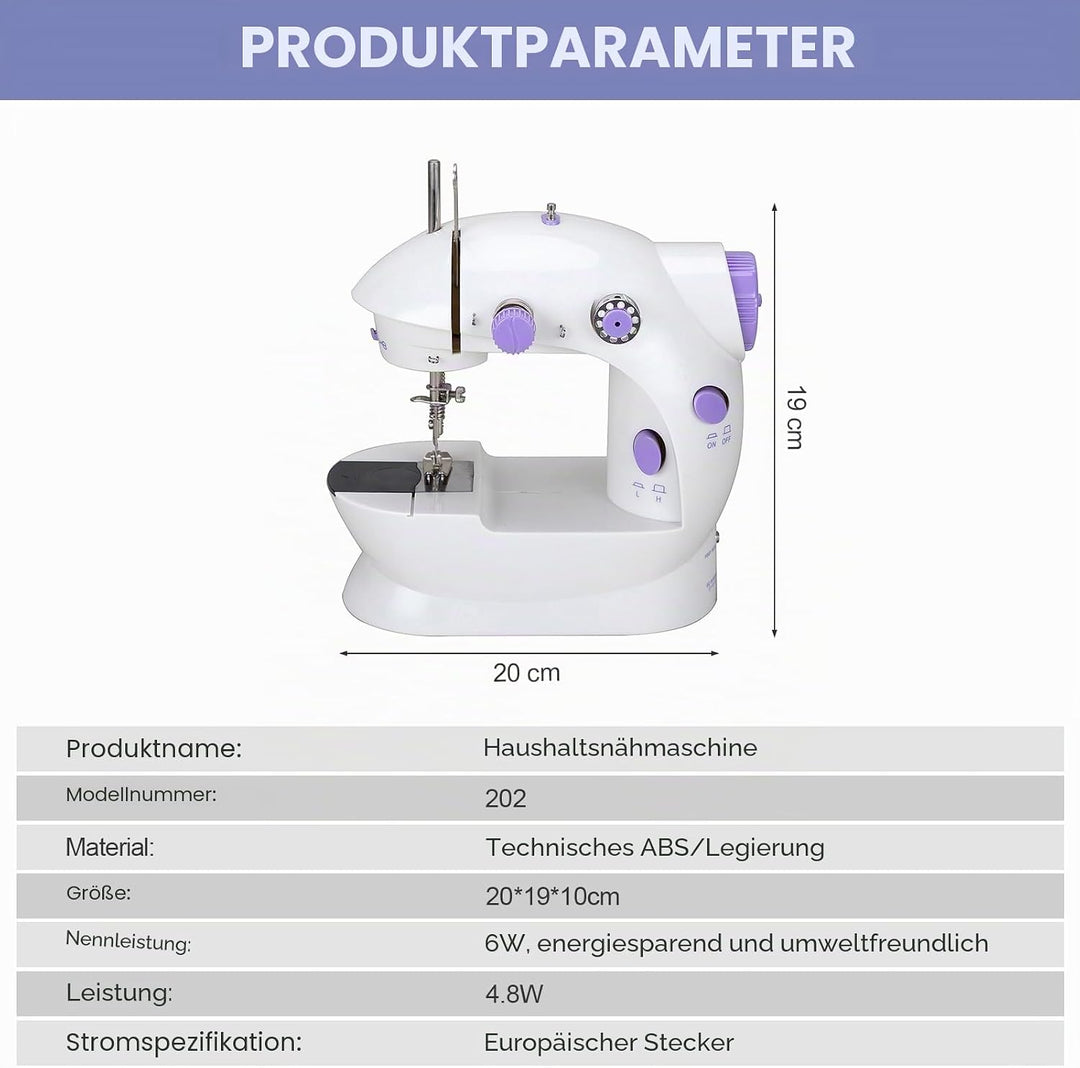 LetCart 202A Elektronische Nähmaschine, Mini-Nähmaschine, Tragbare Mini Nähmaschine mit 99 Stück Näh