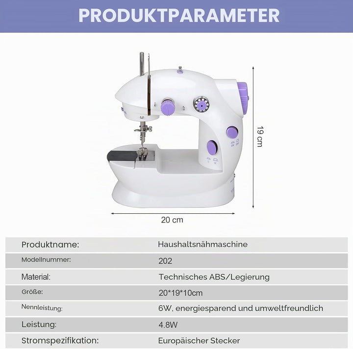 LetCart 202A Elektronische Nähmaschine, Mini-Nähmaschine, Tragbare Mini Nähmaschine mit 99 Stück Näh