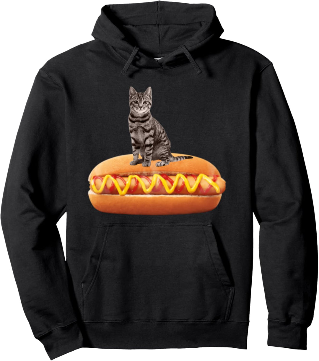 Lustiges Geschenk des Katzen-Hotdogs Pullover Hoodie