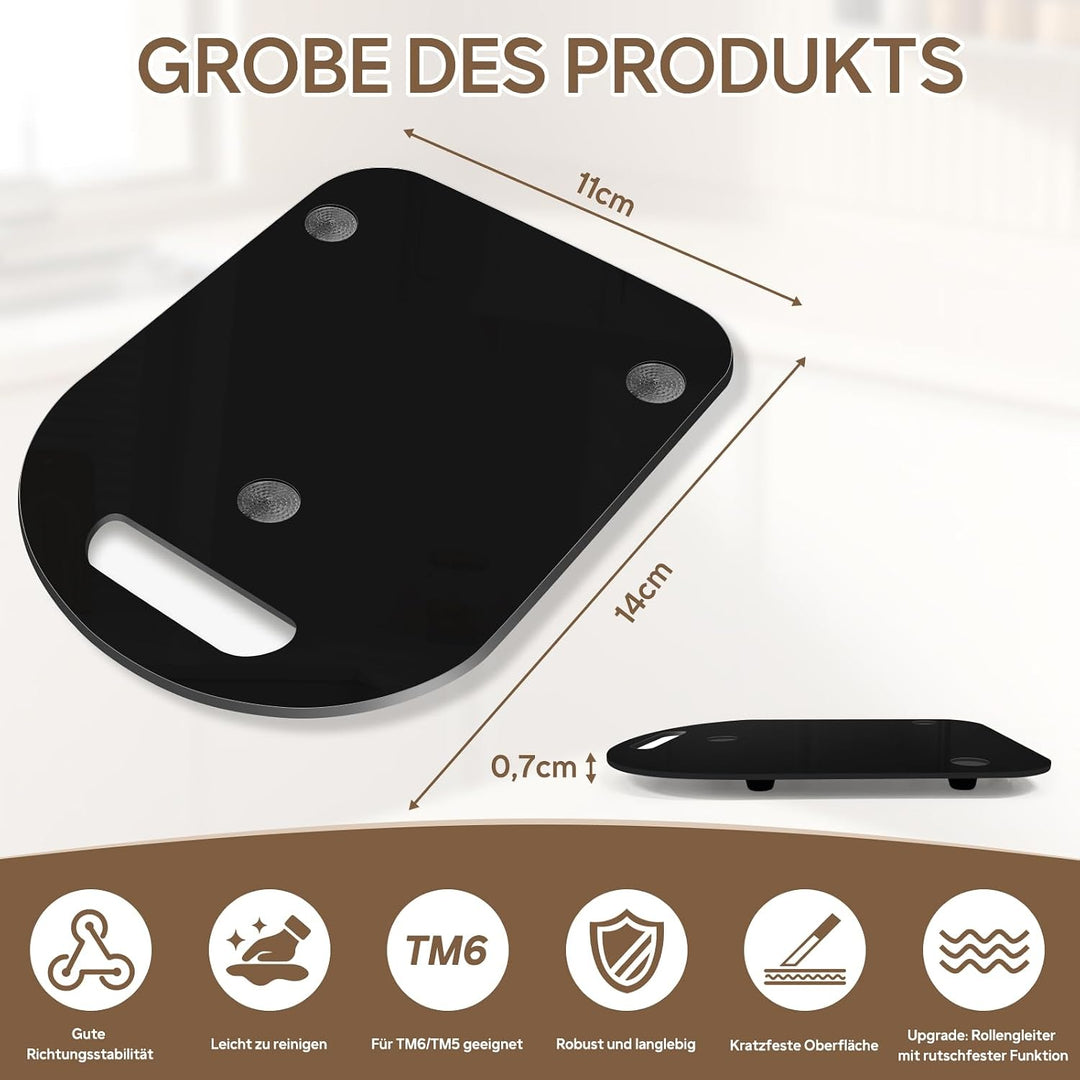 Ohano Gleitbrett für Thermomix TM6/TM5 Leicht Gleitendes,Brett für Thermomix mit Rollen, Acryl Rollb