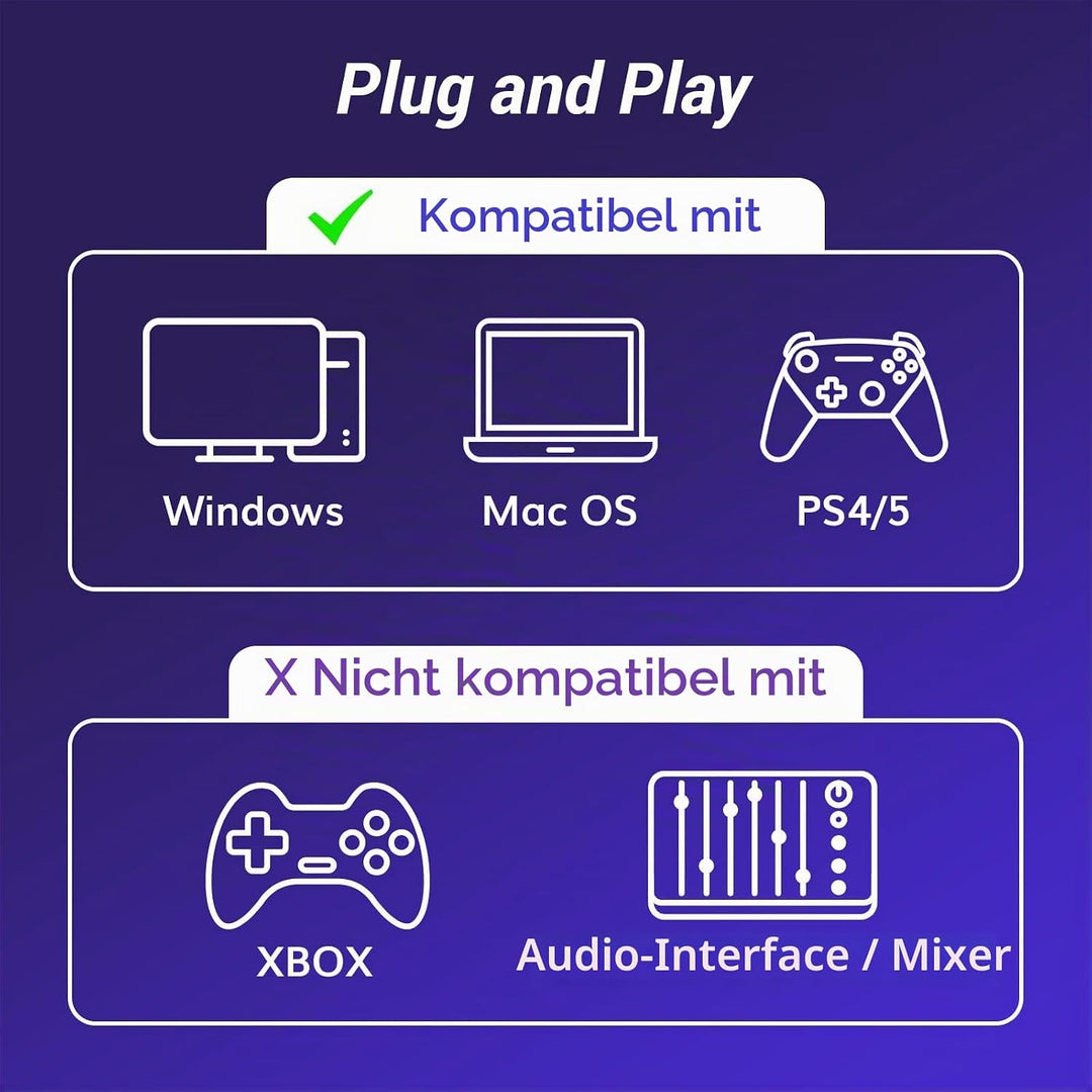 TONOR USB Kondensator Mikrofon, Nierencharakteristik Computer Mikrofon, Popfilter, für Konferenz, St