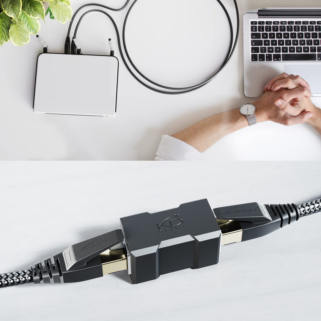 KabelDirekt – Cat 8 Netzwerkkabel mit flexiblem &amp; bruchsicherem Flechtdesign – 5m (LAN Kabel/Etherne