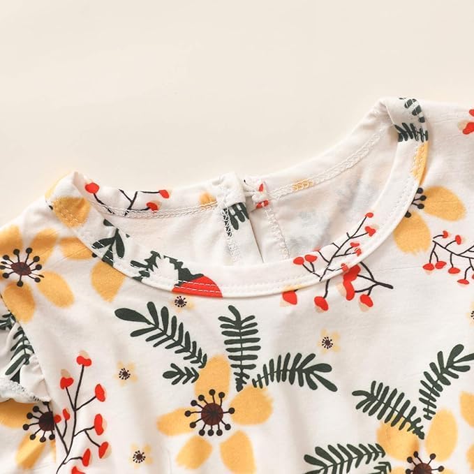 Baby Mädchen Kleidung Bow Floral Rüsche Langarm Top+ Hosen+Stirnband 3Pcs Bekleidungssets 18-24 Mona