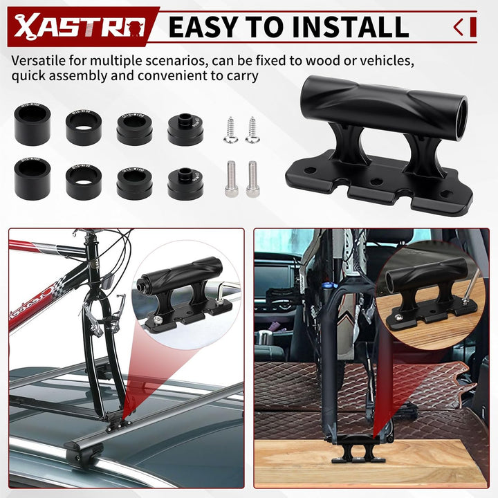 Xastro Fahrrad Gabelhalterung, Auto Fahrradblock Gabelhalterung Steckachse 5/12/15x110mm, Vielseitig