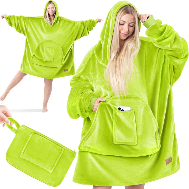 KESSER® Hoodie Decke Kuscheldecke mit Ärmeln Deckenpullover Vielseitig Tragbare Decke zum Anziehen f