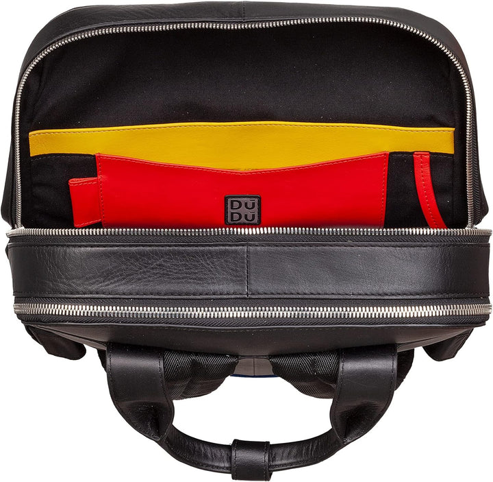 DUDU Herrenrucksack aus Leder, Laptoprucksack bis zu 16 Zoll, Tabletrucksack, Rucksack für die Reise