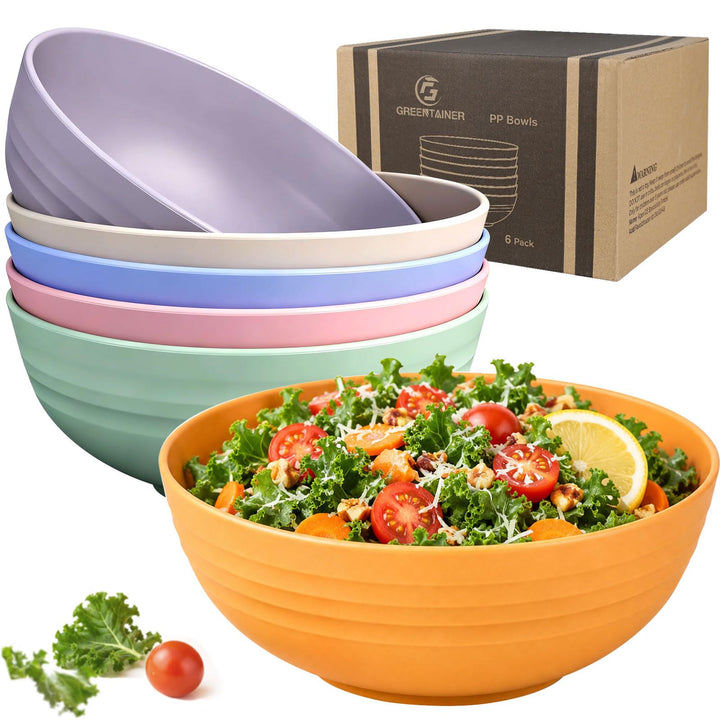 Greentainer Unzerbrechliche grosse Müslischalen – 2,25 l Kunststoff leichte Salat-, Suppen-, Obstsch